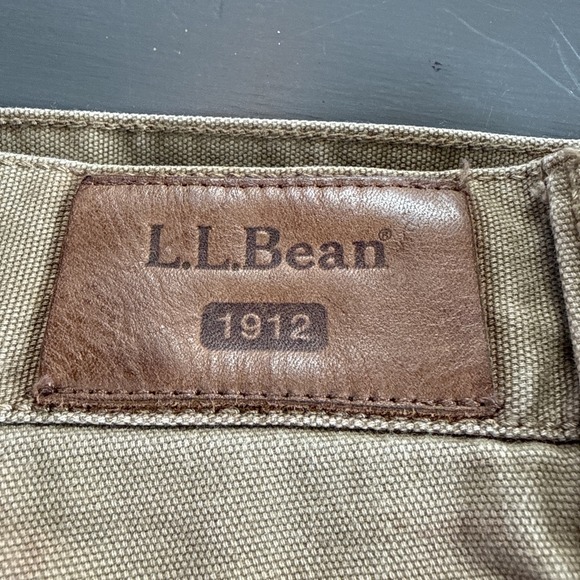 LL Bean Mens Work Pant Cotton 35x33 Canvas Caramel Color‎ Farm Worksite Fishing - Picture 9 of 9